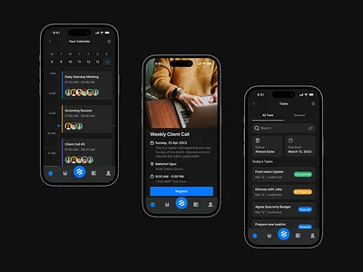 Mobile Calendar - Lookscout Design System android app application calendar clean dark design ios layout mobile ui user interface ux