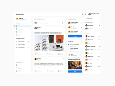 Light Dashboard - Lookscout Design System clean dashboard design layout light saas ui user interface ux web application webapp