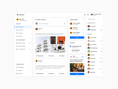 Light Dashboard - Lookscout Design System clean dashboard design layout light saas ui user interface ux web application webapp