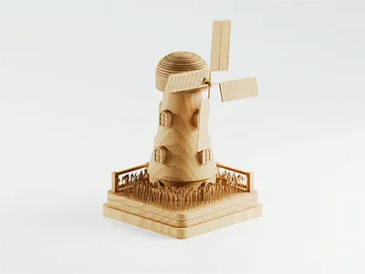 Making Lemonade 3d 3d animation blender blender3d illustration isometric isometric illustration toy windmill wood