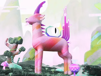NO.H / 猼訑 Bó Tuó - 36days 36days 3d animal animation c4d goat illustration monster mythic