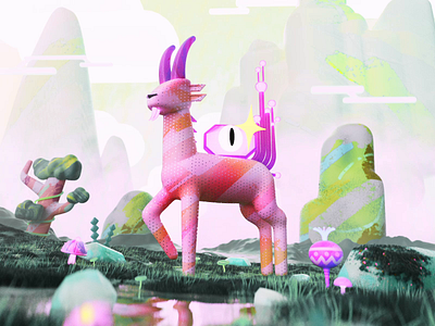 NO.H / 猼訑 Bó Tuó - 36days 36days 3d animal animation c4d goat illustration monster mythic