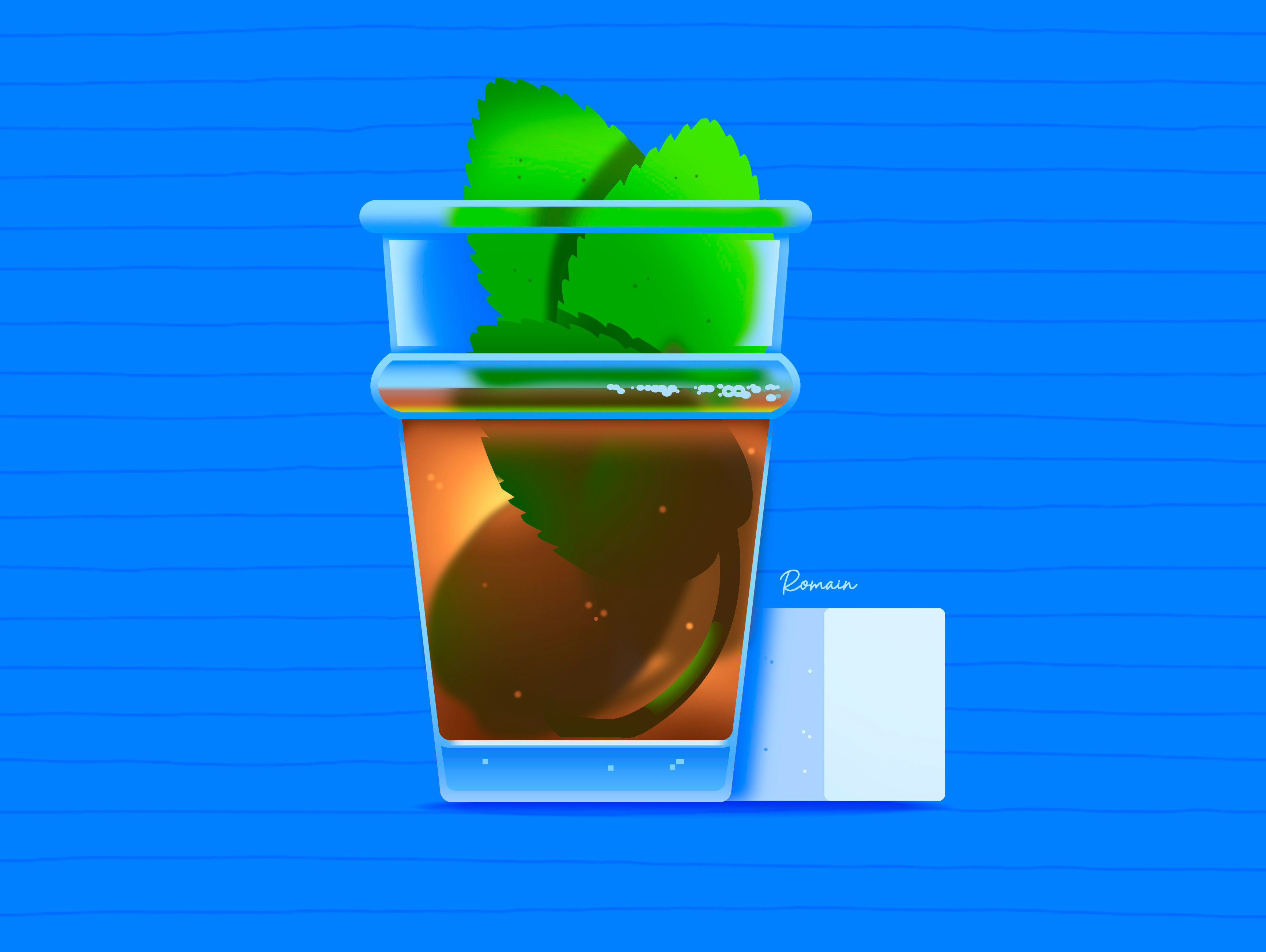 Na3 na3 art blue cool deco decoration easy food illustration lifestyle maroc mint minttea morroco nice poster travel wallart