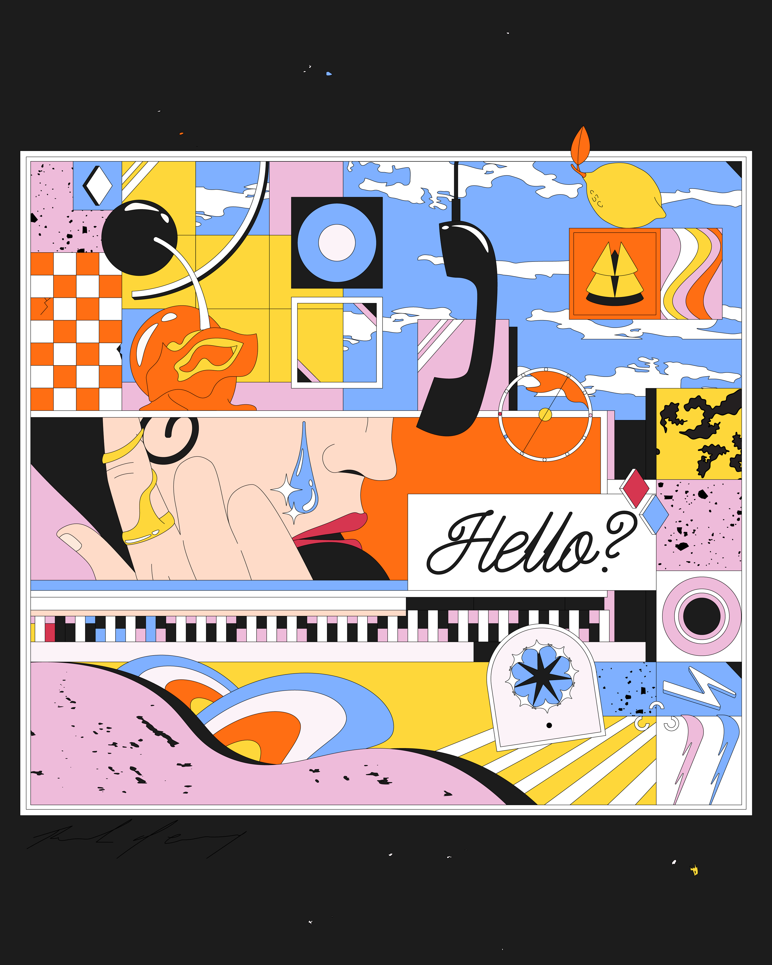 Hello? color art color palette colorful comission design digital art digital artist graphic art graphic design grid illustration illustration art illustrator symbols vector vector art vectorart vectors