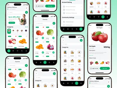 Grocery Story Shopping Mobile App Design app design design agency design concept ecommerce app food delivery app fresh food green grocery app grocery app design grocery delivery app grocery market grocery mobile app grocery store app ios mobile app online shop app online store shop app supermarket ui ux agency