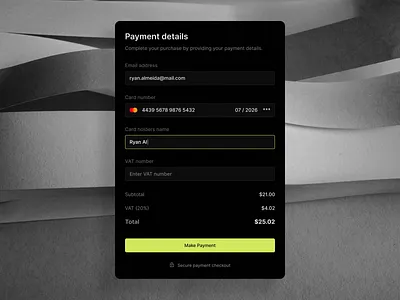 Payment checkout flow billing checkout credit card design payment payment settings product design saas saas design software ui ui design ui designer ux ux design web app web design webapp