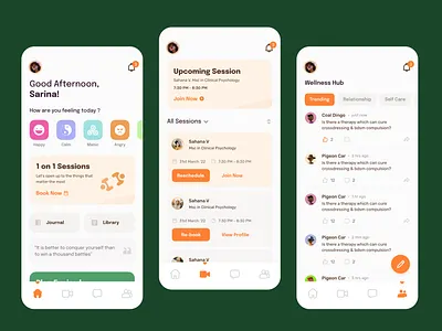 MindEase – Your Pocket Therapist appconcept calmapp cleanui dailyui dribbble healingapp healthtech mentalhealthapp mentalwellness minimaldesign mobileappdesign mobileui productdesign selfcareapp therapyapp ui uidesign uiux uxdesign wellnessapp