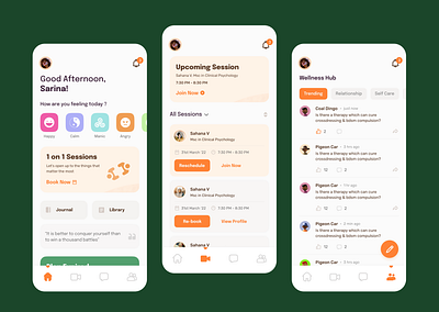 MindEase – Your Pocket Therapist appconcept calmapp cleanui dailyui dribbble healingapp healthtech mentalhealthapp mentalwellness minimaldesign mobileappdesign mobileui productdesign selfcareapp therapyapp ui uidesign uiux uxdesign wellnessapp