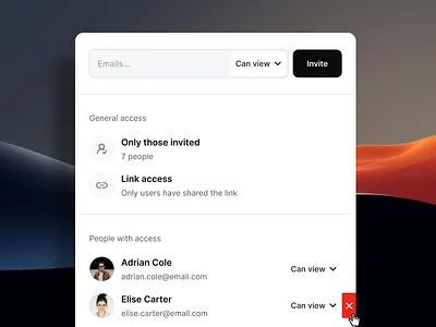Manage project access design product design project management saas saas design share software ui ui design ui designer ux ux design web app web design webapp