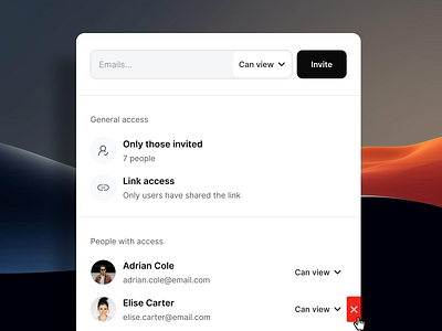 Manage project access design product design project management saas saas design share software ui ui design ui designer ux ux design web app web design webapp