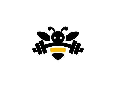 Bee Barbell Logo, Bee Logo, Bell Bee Hexagon Logo ai logo ai startups bee bee barbell bee barbell logo bee logo corporate creative logo fintech logo fitness growth logo health and fitness hexagon logo logodesigner mark minimalist logo saas logo sports logo startup symbol