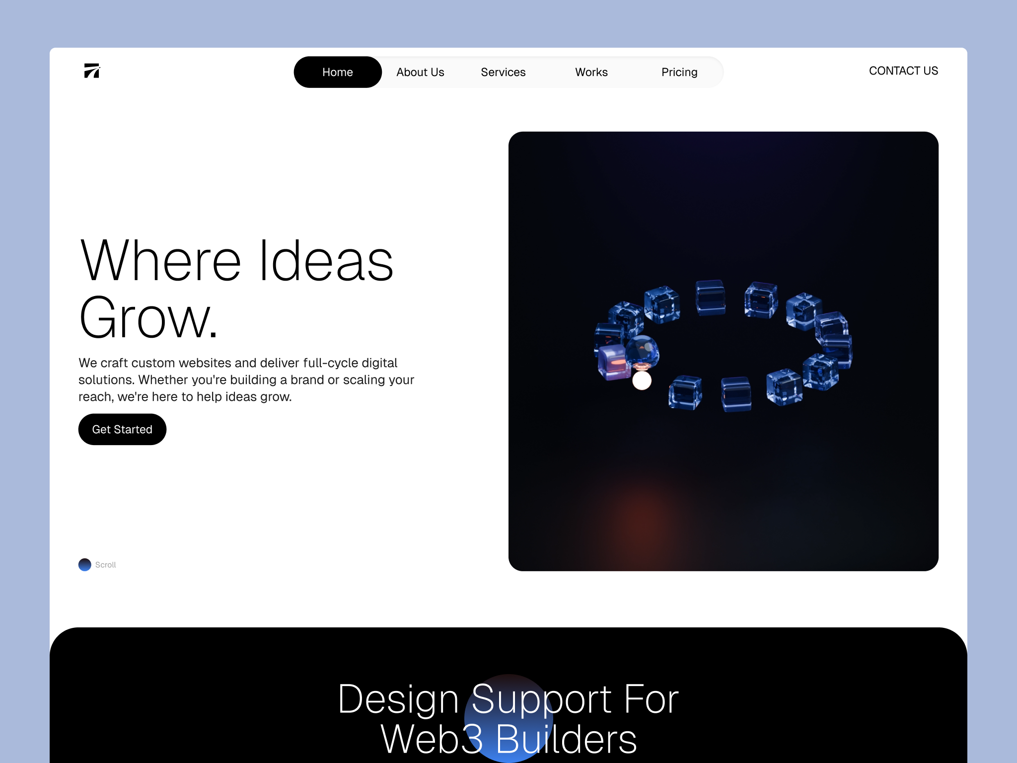 Landing Page Hero Section 3d 3d illusration crypto design landing page ui web3