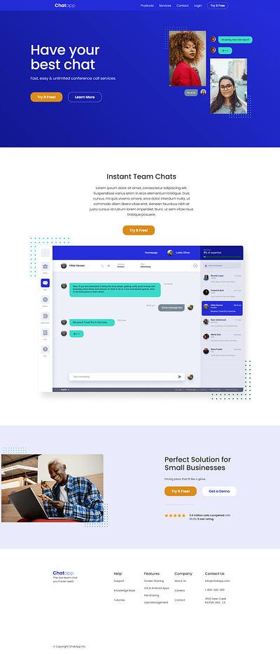 Chatapp - Webflow Course Project app branding design graphic design illustration logo ui ux vector web design web development