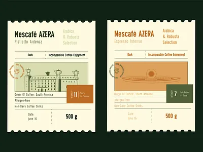 Nescafé AZERA — Dual Label System Concept brand experience city inspired design coffee coffee culture coffee design coffee labels coffee mood coffee ritual coffee visuals concept development creative direction design and culture illustration label design product branding urban identity visual communication visual storytelling visual strategy yellow hyphen