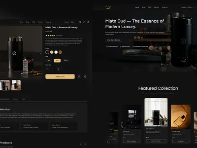The Art of Subtle Luxury — Mistaoud Homepage Design. branding dark theme design home page design landing page design oud oud website perfume perfume website rich brand ui design uiux design ux design web design website redesign