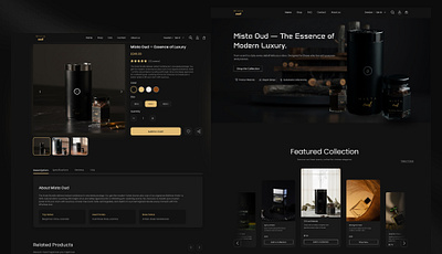 The Art of Subtle Luxury — Mistaoud Homepage Design. branding dark theme design home page design landing page design oud oud website perfume perfume website rich brand ui design uiux design ux design web design website redesign
