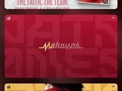 NFL Website Designs athlete athlete website branding chiefs kansas city chiefs mahomes navigation nfl patrick mahomes quarterbback sports marketing sports website ui uiux web design