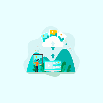 Cloud Upload Animation animation bgmdn figma jitter loop motion graphics