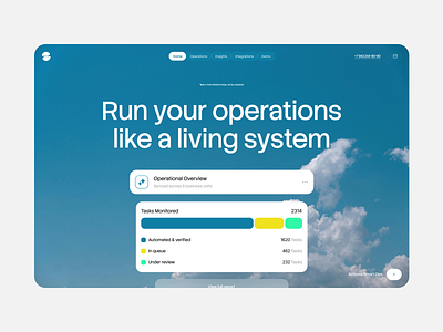 Living System Operations bussiness clean dashboard design minimal modern saas taskmanagement ui user experience user interface ux web design website