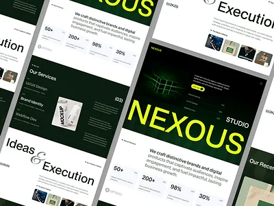Nexous Studio — Bold Digital Agency Website Landing Page bolddesign branding creativeagency digitalagency futuristicui interactiondesign moderndesign uiux visualdesign webdesign websitedesign