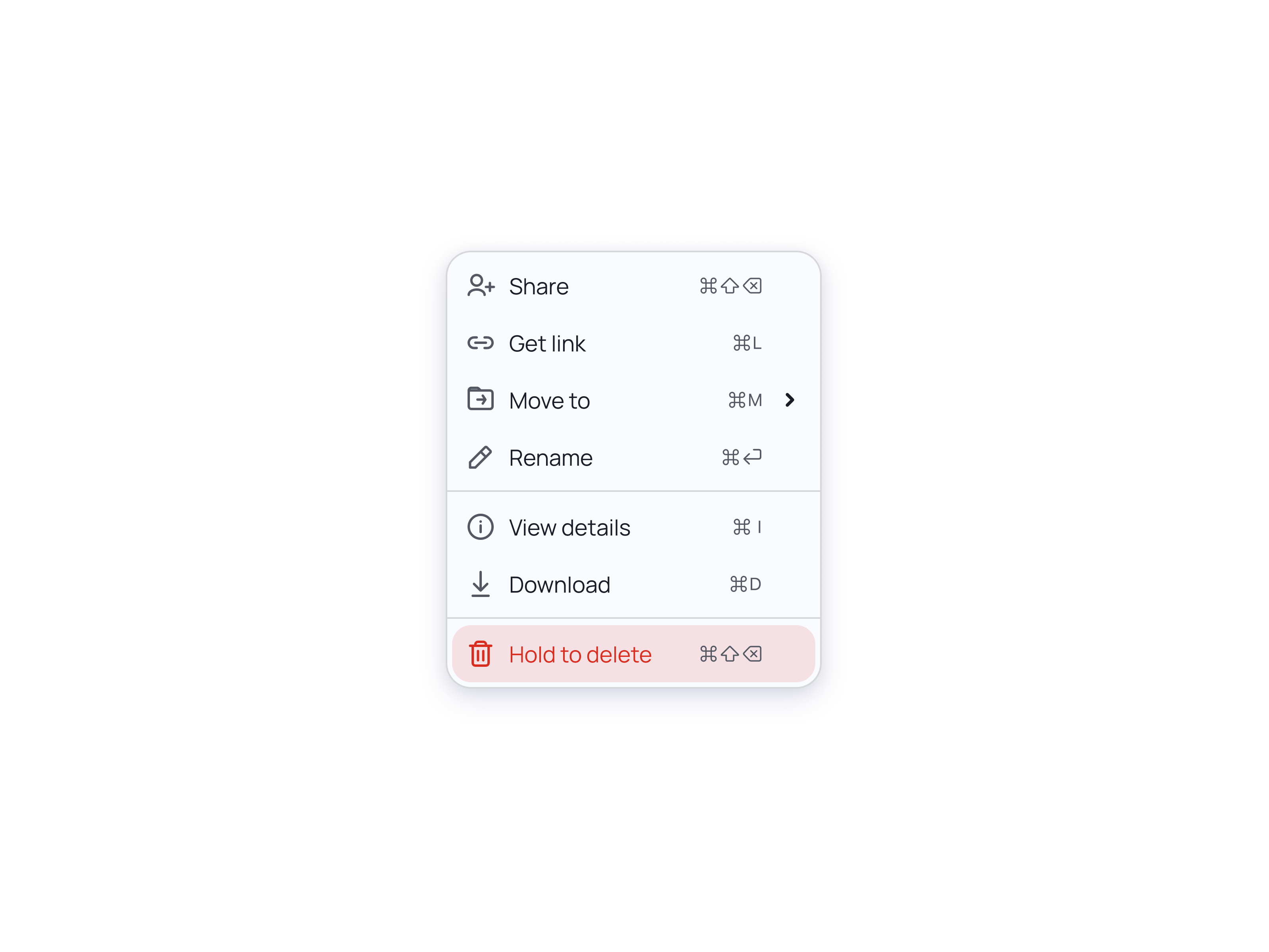 Hold to Delete — Context Menu Interaction confirmation context menu delete interaction ui ux