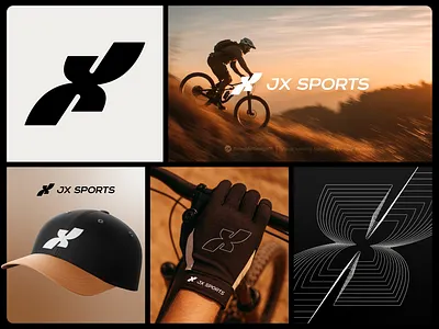 JX Sports Logo Concept activewear bento bmx branding cap concept gloves jx jx monogram lettermark logo logotype monogram mountainbike sports