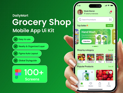 DailyMart Grocery Shop App Ui Kit app design design figma mobile app ui uiux user experience