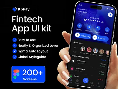 KpPay Fintech Mobile App UI kit app design design figma mobile app uiux user experience