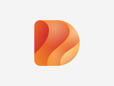 D gradient abstract wave tech logo brand identity branding d 3d logo d abstract logo d letter logo d logo d monogram logo letter mark logo design modern logo saas