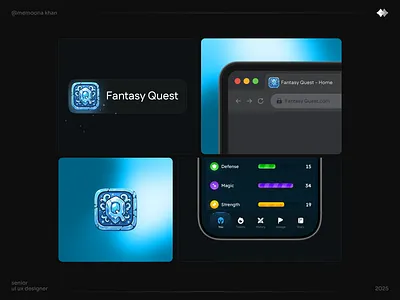 🩵 Fantasy Quest – Brand Moodboard UI Design design thinking interaction design interface optimization mobile app design product design prototyping responsive design ui ux design usability testing user experience user interface user research visual design web design wireframing