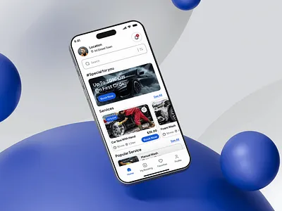 Quick Car Wash Mobile App UI Kit app design design figma mobile app ui uiux user experience