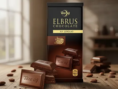 Elbrus Premium Dark Chocolate Packaging branding chocolate darkchocolate foodpackaging graphic design luxury packagedesign printdesign