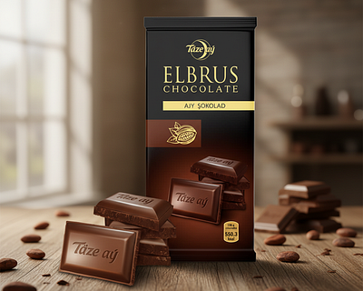 Elbrus Premium Dark Chocolate Packaging branding chocolate darkchocolate foodpackaging graphic design luxury packagedesign printdesign