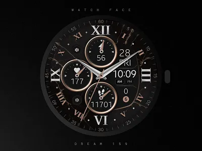 Hybrid Watch Face analog black bronze classic design digital elegant graphic design hybrid illustration modern samsung smart watch smartwatch technology ui watch watchface wear os