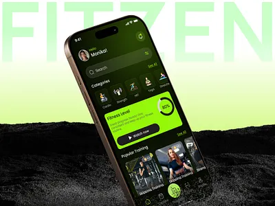 Fitzen Fitness & Workout Mobile UI Kit app design design figma mobile app ui uiux user experience
