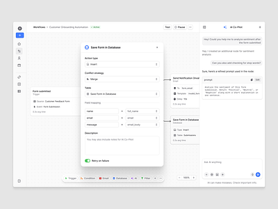 Diapp - AI-powered operations management ai compex dashboard data flow flow builder processes product product design ui ux workflow workflow builder