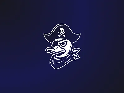 Pirate Duck Mascot Logo for sale adventure aggresive angry animal bird blue duck ocean pirate sailor sea tour travel