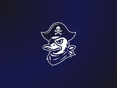 Pirate Duck Mascot Logo for sale adventure aggresive angry animal bird blue duck ocean pirate sailor sea tour travel