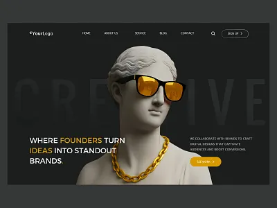 Creative Studio Website 3d ben naveed bennaveed design illustration interface motion graphics product service startup ui uiux design ux website website header