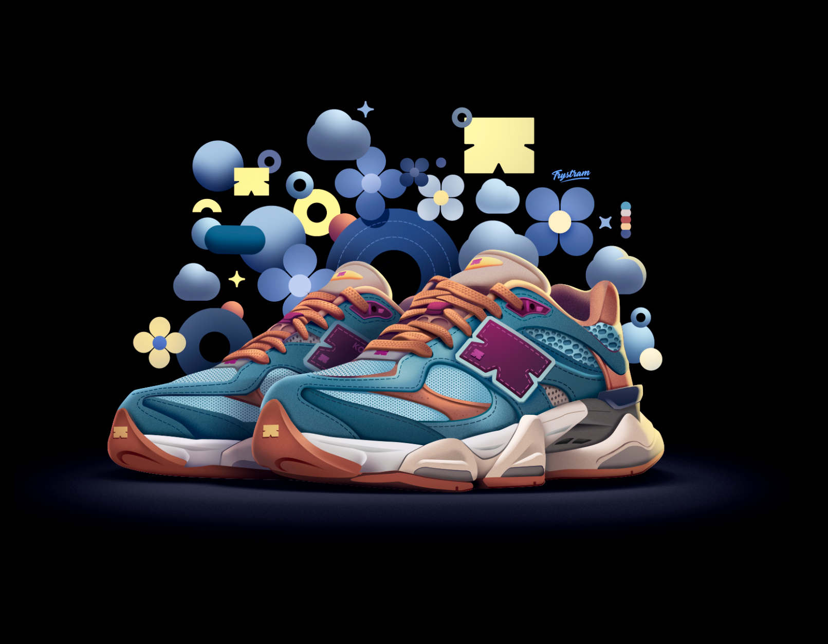 K-SNKRS brand brandillustration branding illustration lifestyle mode nb shoes sneakerillustration sneakers technic tokyo
