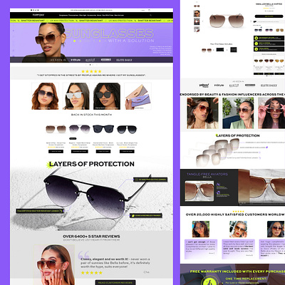 Fashion Sunglasses Premium ecommerce Website 3d animation branding design development graphic design illustration ix login logo motion graphics shopify ui vector website wix wordpress