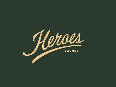 Heroes Lounge calligraphy custom lettering logo logotype retro script script lettering script logo typography