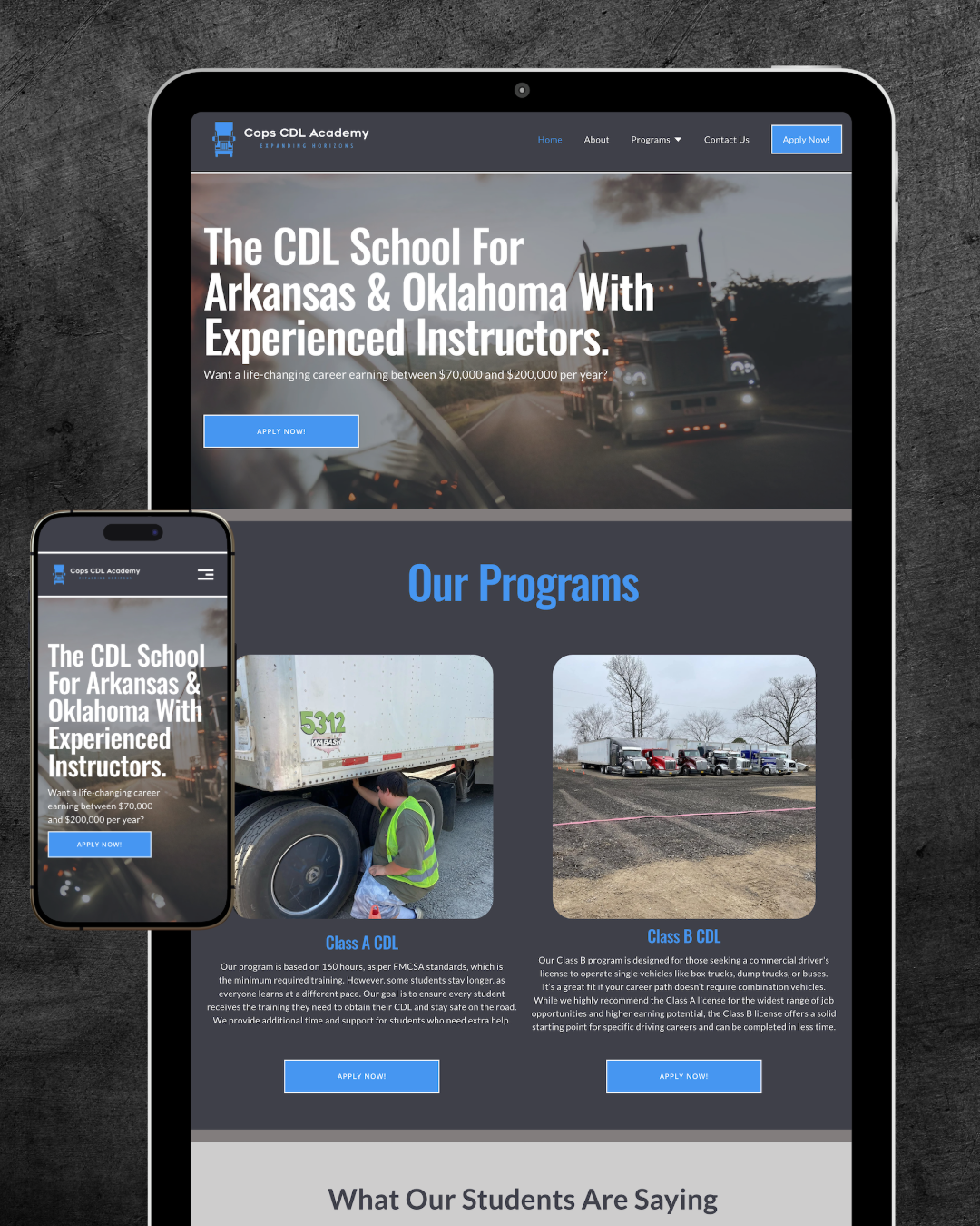 Cops CDL Academy css javascript squarespace squarespace designer squarespace website web design web developer webdesign websites
