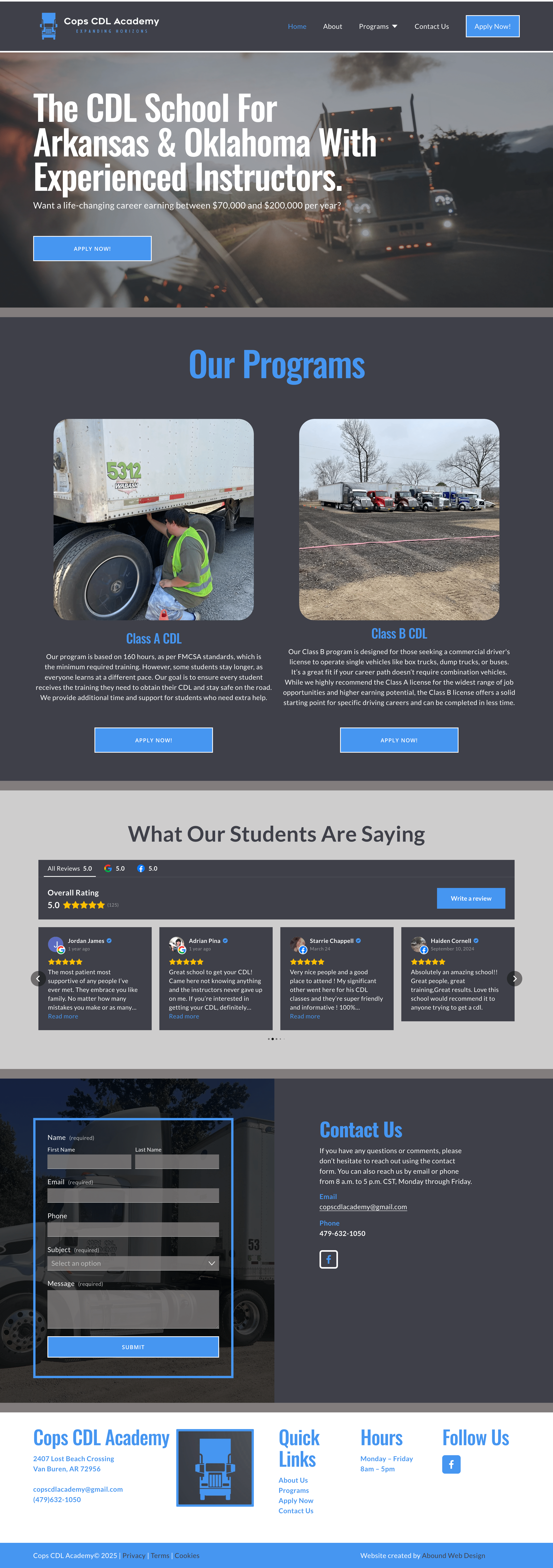 Cops CDL Academy css javascript squarespace squarespace designer squarespace website web design web developer webdesign websites