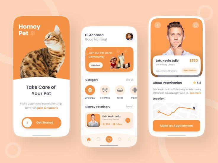 Animal Health & Appointment Booking App animal app ui design app ui design app uiux health care app mobile app ui design pet care ui uiux ux uxshakil