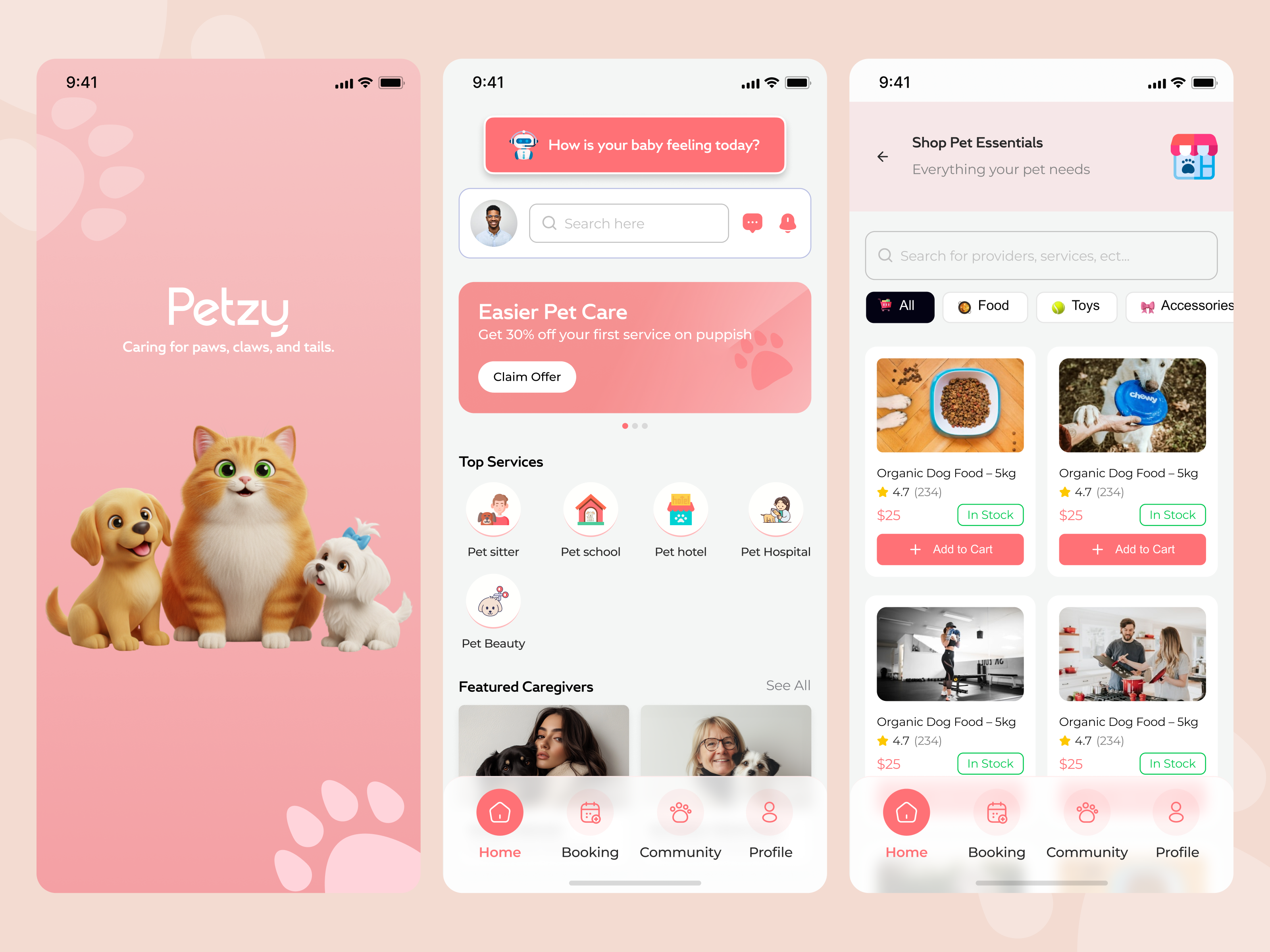 Animal Health & Appointment Booking App animal app ui design app ui design app uiux health care app mobile app ui design pet care ui uiux ux uxshakil