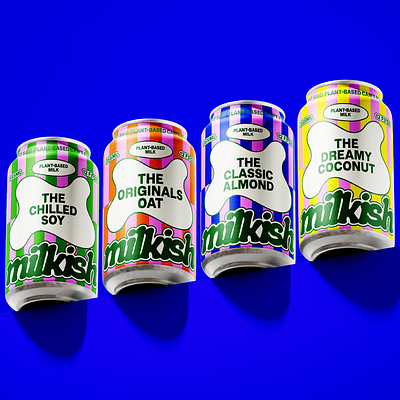 Milkish | Plant-Based Milk | Branding | Packaging Design beverage bold bold style brand design brand identity branding can design design drink graphic design identity illustration inspiration logo milk packaging product design