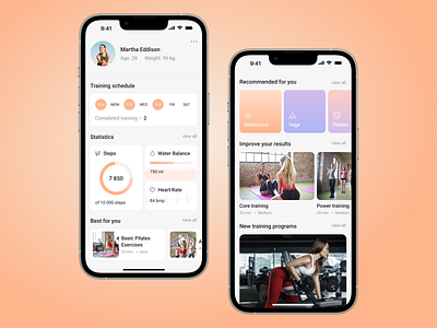 Fitnes App for Women app clean design fitnes pastel colors simple design tracker ui ux