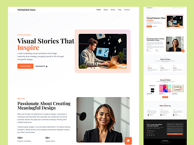 Portfolio Website Design landing page mohakhali portfolio photo website design uiux design