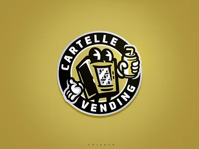 Cartelle Vending graphic design illustration logo mascot toon vending machine